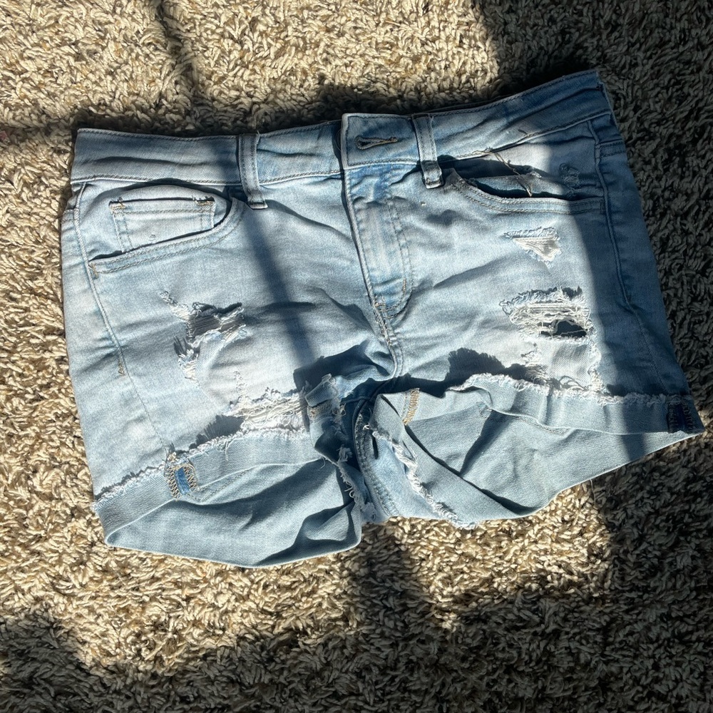 low rise denim shorts